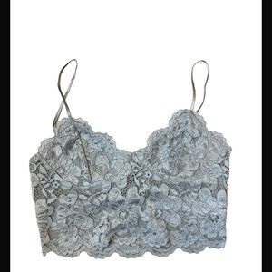 Zara Lace Blue Crop Top